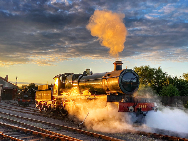 An evening of steam photography at Didcot featuring GWRLady of Legend,Pendennis CastleandTrojan